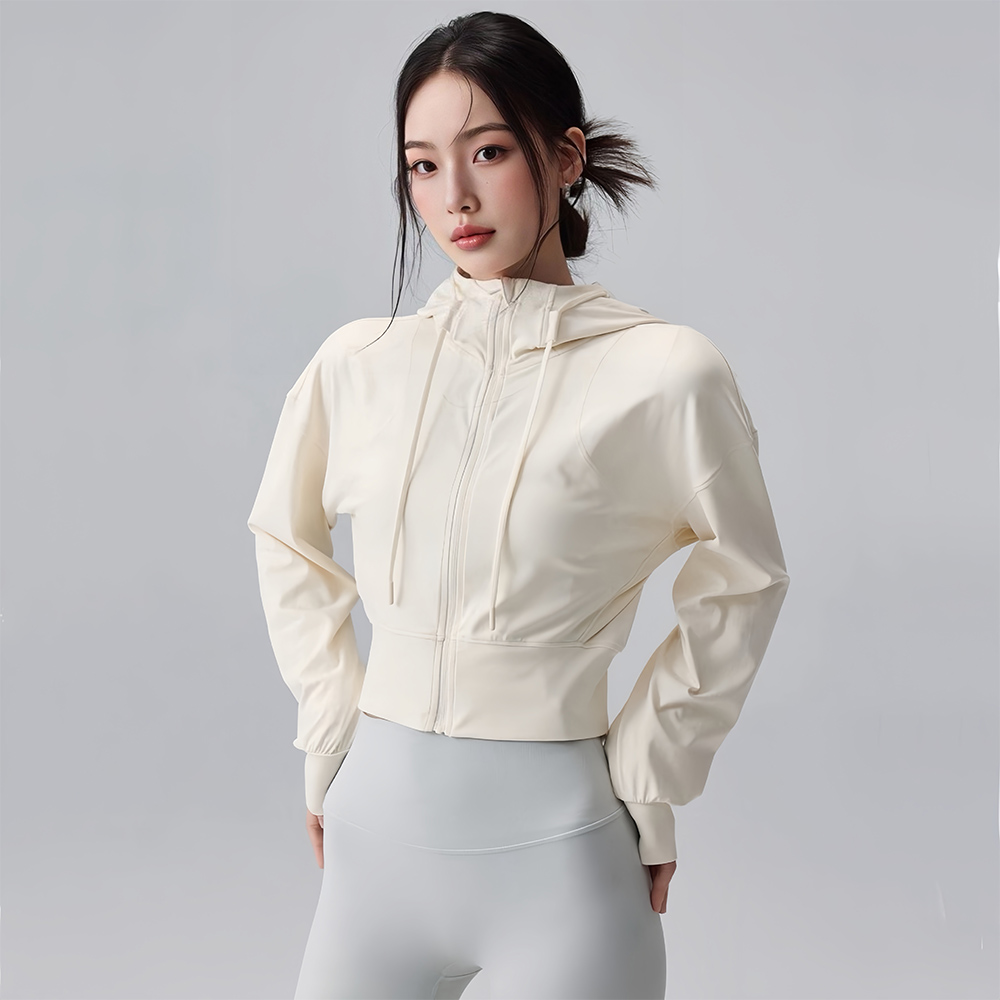 女性のフード付きランニングジャケットサイクリングコートヨガジョギングシャツタイツアウトドアスポーツジム服ランニングウェアスポーツウェア