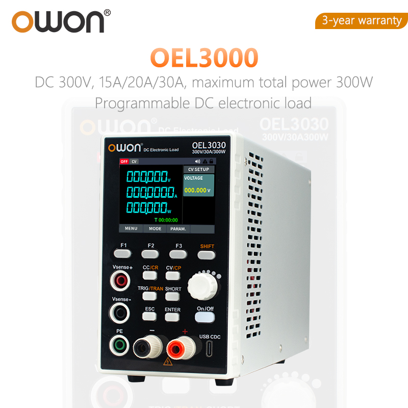 OWON プログラマブル DC 電子負荷 OEL30 シリーズ デジタル電池容量テスター 300V/300W/150W 15A/20A/30A OEL3030 CC CV CR