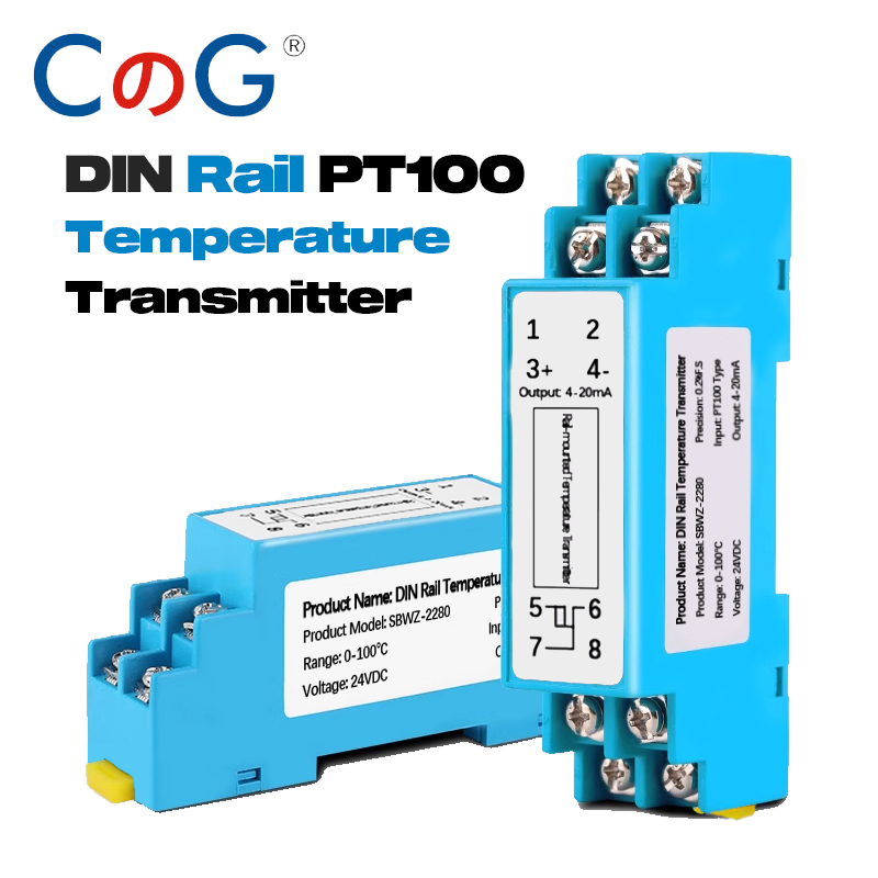 CG 35mm DIN レール PT100 温度トランスミッタ統合モジュール -200-650℃ 4-20mA/0-5V/0-10V 出力 RTD 温度トランスデューサ