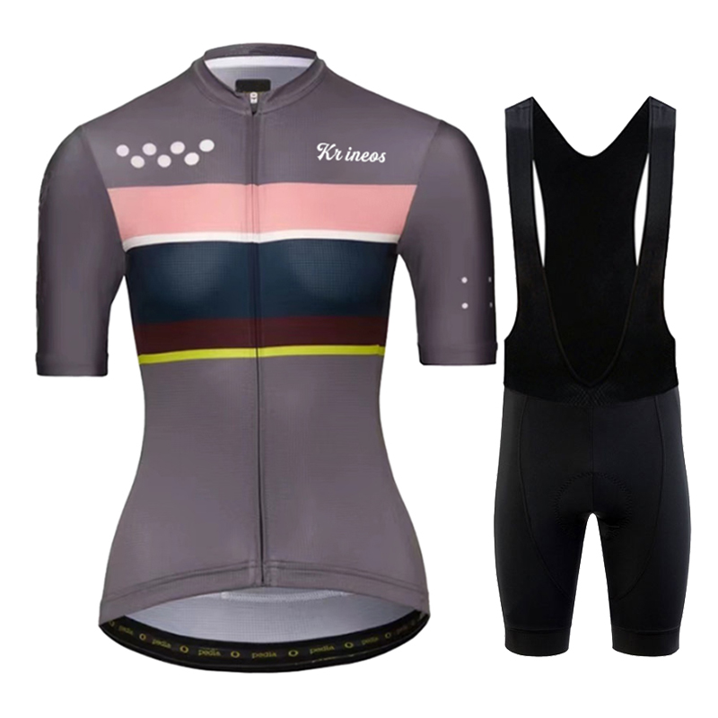 女性用プロフェッショナルチームサイクリングウェアセット、サマージャージ、KR INEOS、2023