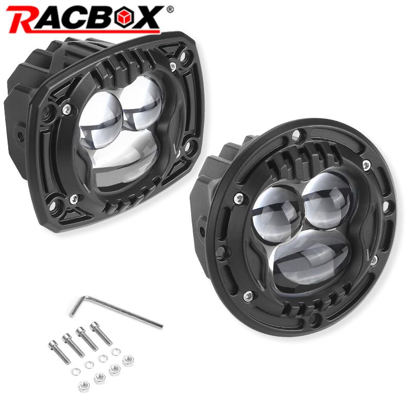 4 インチ正方形ラウンド LED ワークライトポッドフラッシュマウントドライビングランプフォグライト逆転ランプ高低ビーム 4X4 トラック SUV ATV