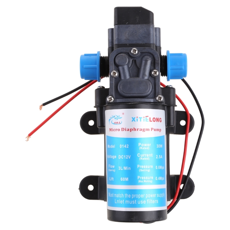 高圧ダイヤフラムポンプ 12V 30W 自吸式ポンプ水道水、純水機、給湯器用ウォーターポンプ