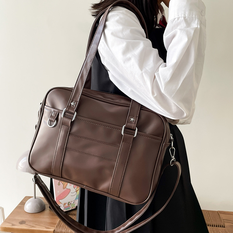 和風 JK バッグ女性高校生制服バッグ Pu レザーショルダーバッグ女性シンプルなハンドバッグクロスボディバッグ Itabag