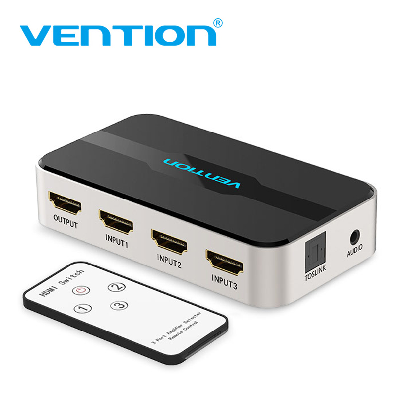 Vention HDMI スプリッター 3 入力 1 出力 4K 3 ポート HDMI スイッチャースイッチ HDMI Toslink オーディオ 3D 2160P Xbox 360 PS4 スマートテレビ用