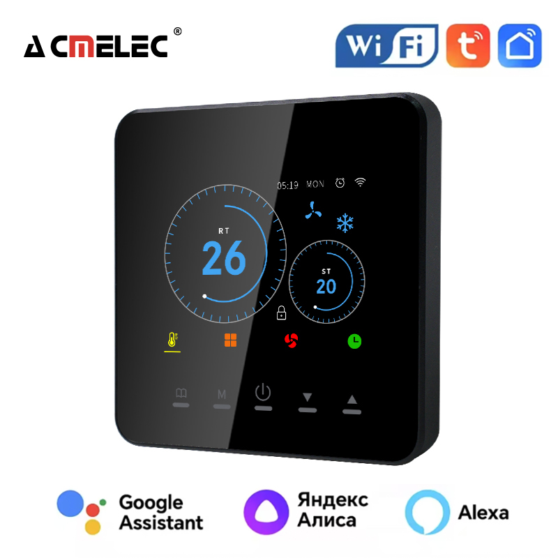 Tuya WiFi スマート FCU サーモスタットファンコイルユニット温度コントローラーセントラルエアコン暖房冷却家庭用