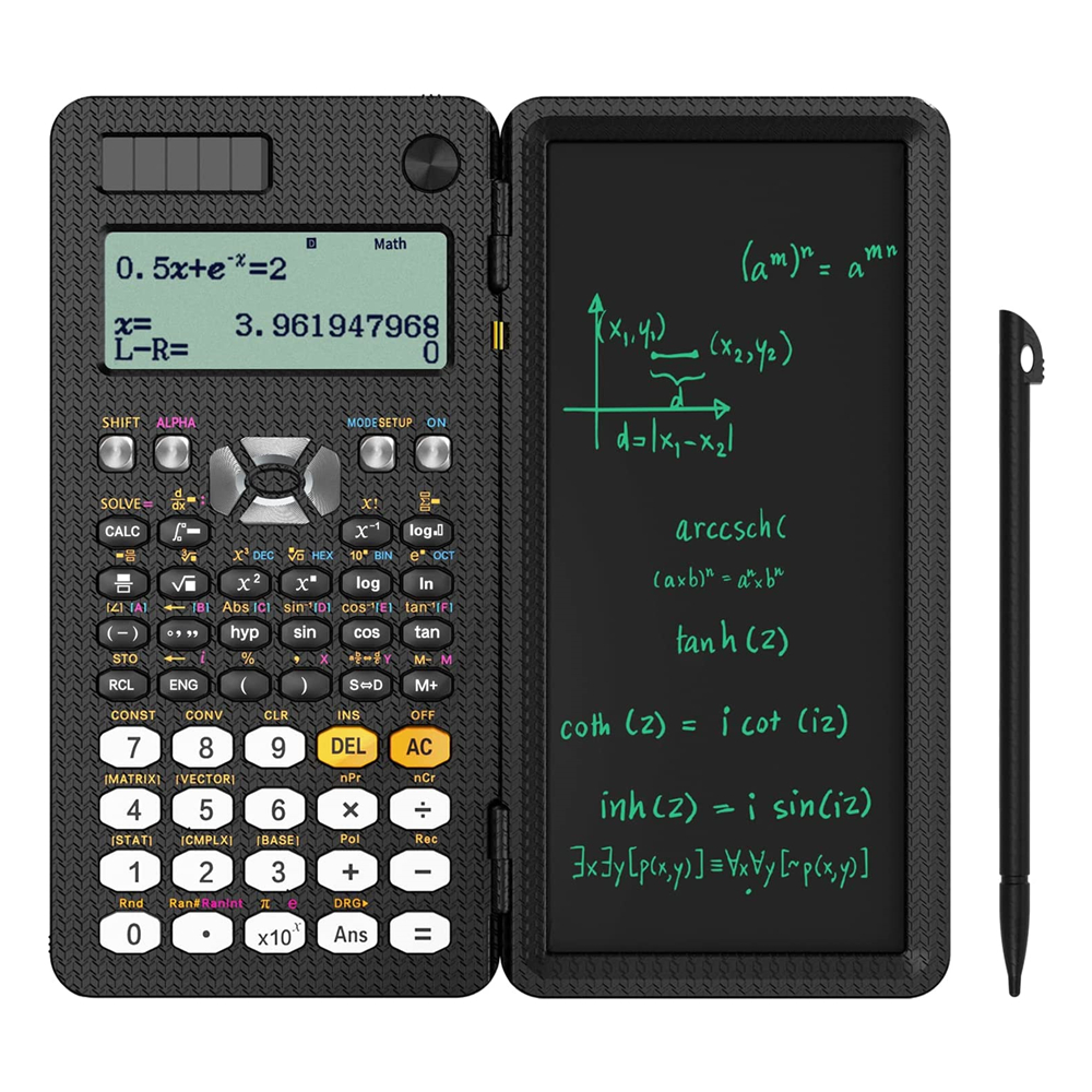 ソーラー関数電卓 LCD メモ帳 417 機能付きプロフェッショナルポータブル折りたたみ式電卓学生用アップグレード 991ES