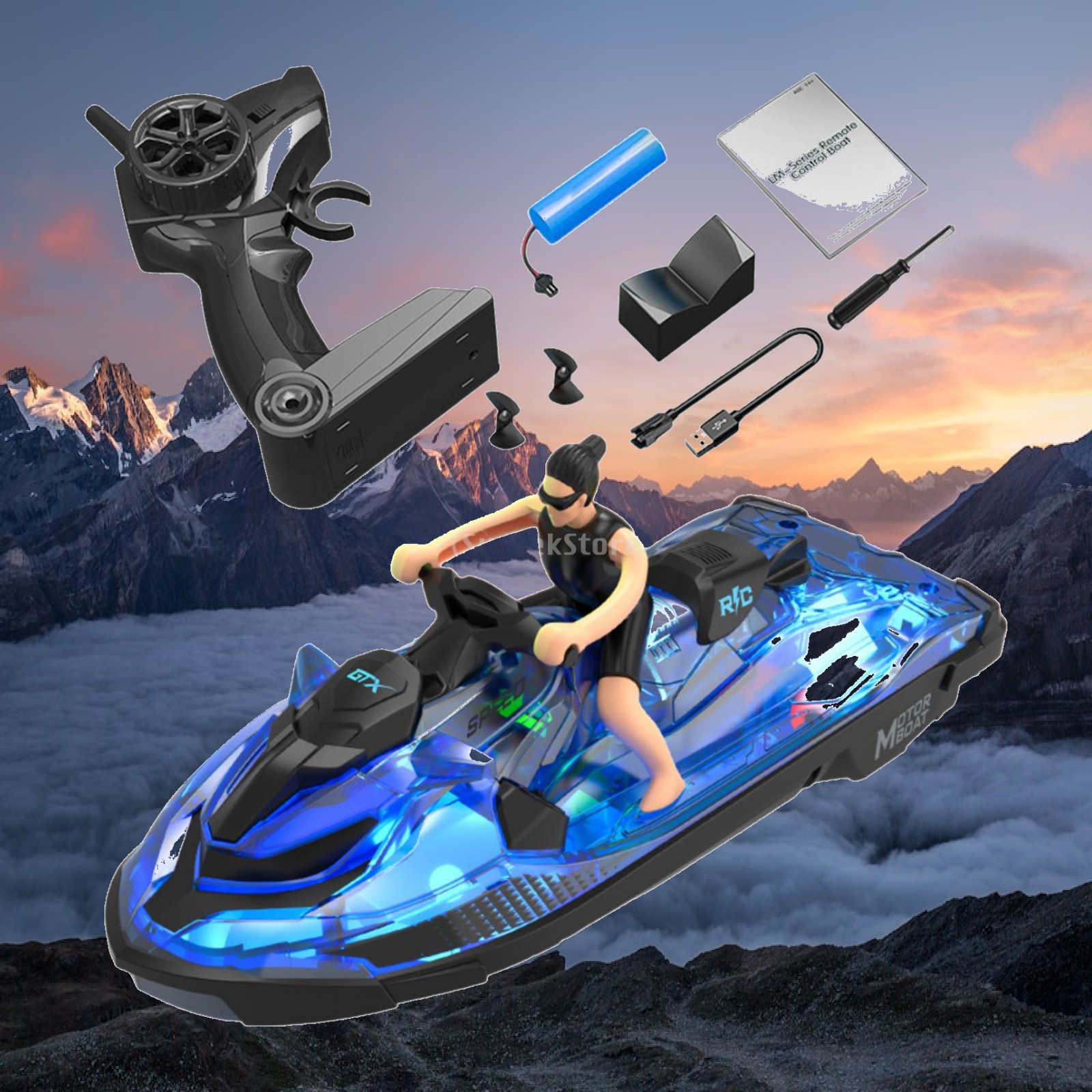 RCスピードボート、プールや湖用スピードボート、防水、軽量、高速