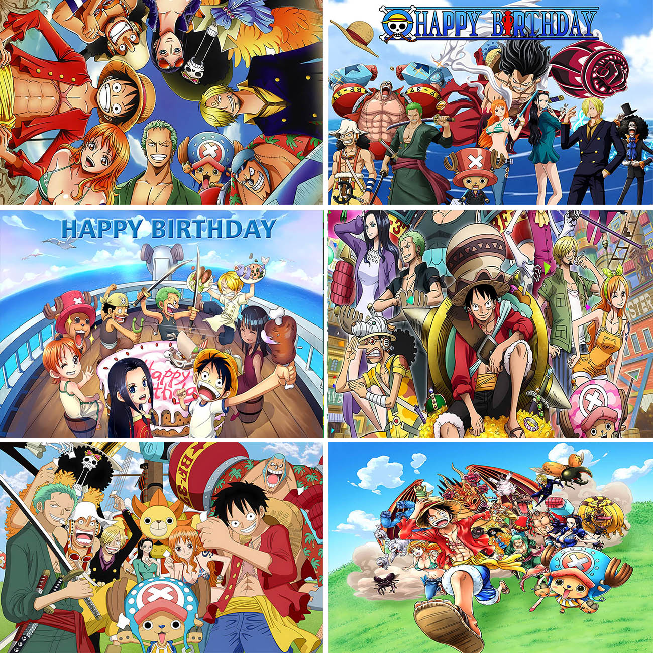 ルフィワンピースアニメ背景子供の誕生日パーティー海賊船写真撮影の背景布装飾バナー小道具
