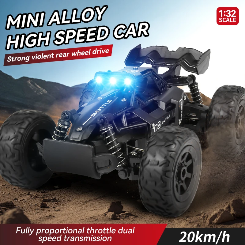 1:32 合金高速 RC カー、2.4GHz 5 チャンネル制御、デュアルスピードモード、独立したサスペンション、全地形レース用