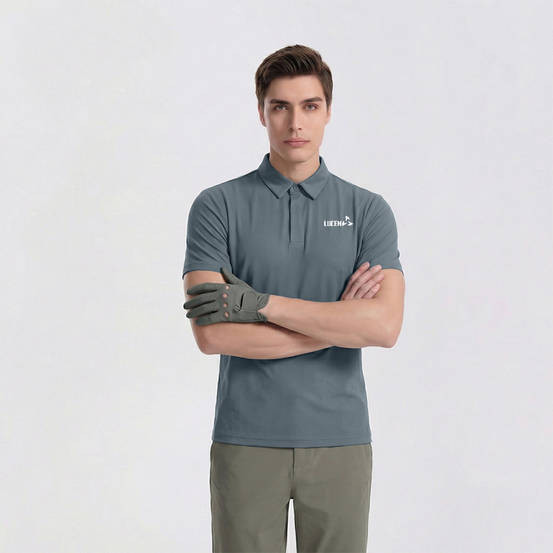 LUCEN メンズ高品質アウトドアスポーツゴルフポロシャツ、カジュアル通気性ランニングフィットネス半袖Tシャツトップス