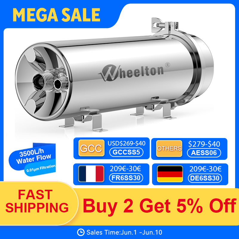 Wheelton PVDF UF 3500L/H 浄水器家全体限外濾過フィルター 0.01um 濾過 SUS304 飲料水