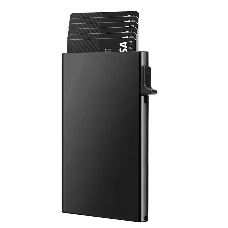 TC101 メンズ超薄型名刺スリーブミニマリストメタルアルミニウムケース RFID ブロッキングポップアップクレジットカードホルダー