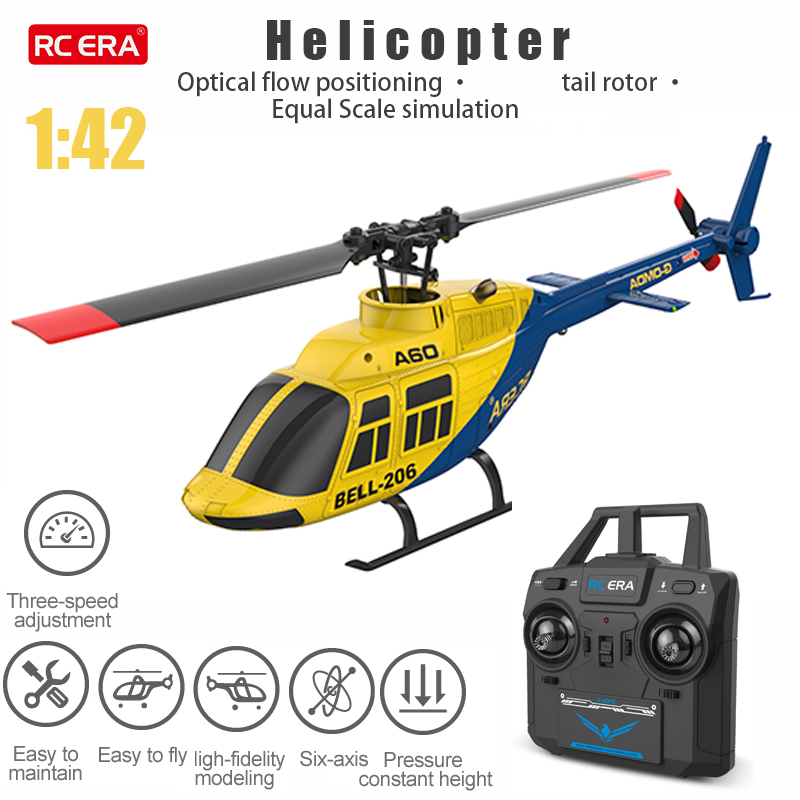 RC ERA A60 Rc 飛行機ヘリコプター 2.4 グラム 6 軸ジャイロスコープ 6ch 高度保持オプティカルフローベル 206 ミニリモコンヘリコプターのおもちゃ