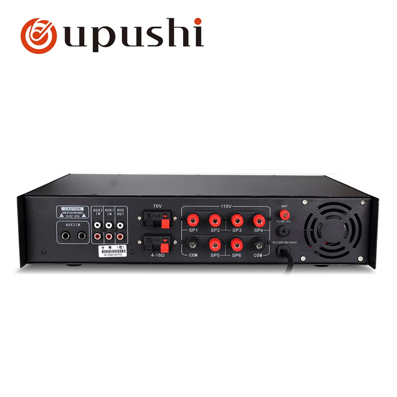 Oupushi 公共アンプ 拡声システム PA システム Bluetooth アンプ 2 チャンネル ホームステレオ アンプ 6 ゾーン パワー アンプ