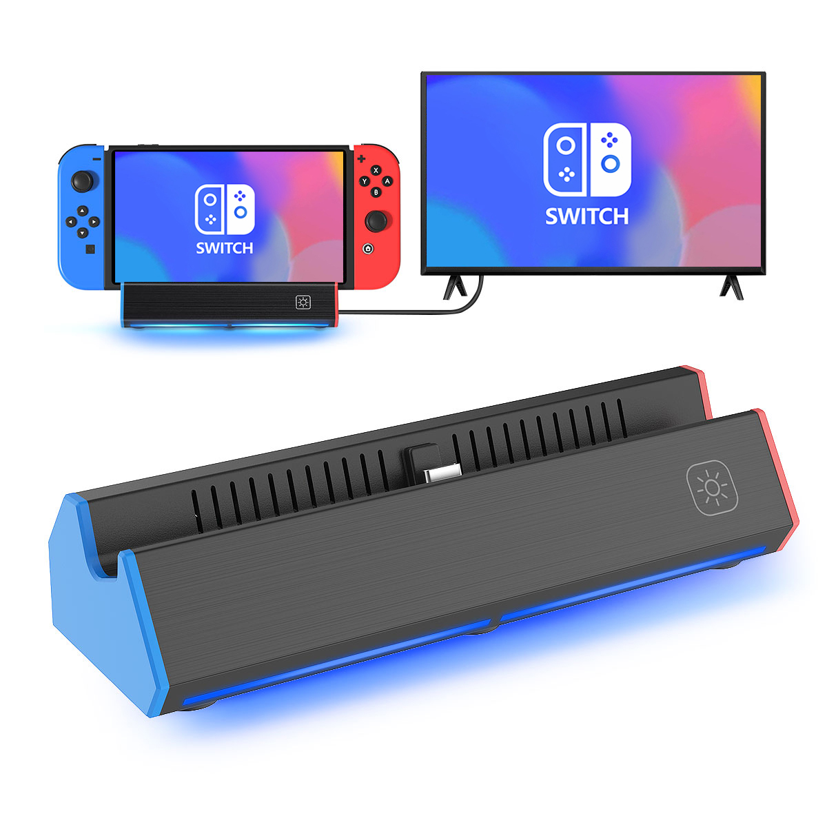 Nintendo Switch OLED ドック用 4K HDMI アダプター/USB 2.0 /Type C ポート付きポータブル充電ドックステーションベース