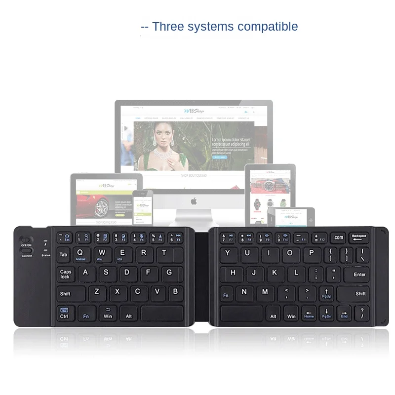 Foldable B018 Bluetooth Keyboard Russian Spanish English Ultra Slim Rechargeable Wireless Mini Keyboard for Laptop Tablet
