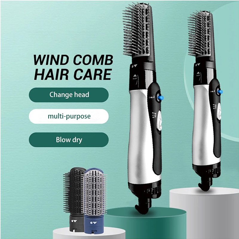 ヘアドライヤー多機能 3-in-1 電気カーラーブラシコームヘアスタイリングツール熱風ストレートアイロンドライヤーコーム