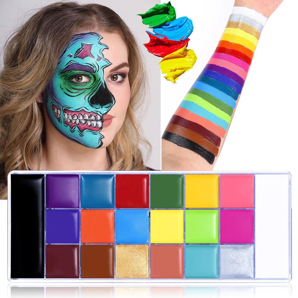 UCANBE アテナフェイスボディペイントパレット 20 色大黒白プロフェッショナルフラッシュタトゥーハロウィンメイクアップペイントキット 168 グラム