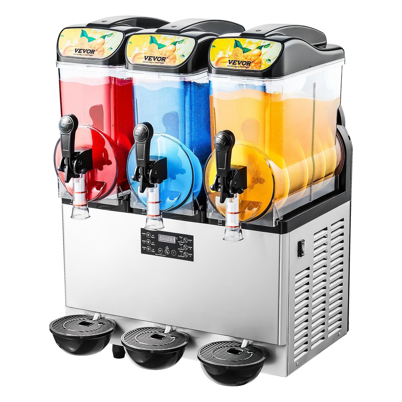 Succebuy 15L 業務用フローズンドリンクメーカー トリプルタンク スラッシーマシン スラッシーメーカー ホームパーティー レストラン カフェ バー用