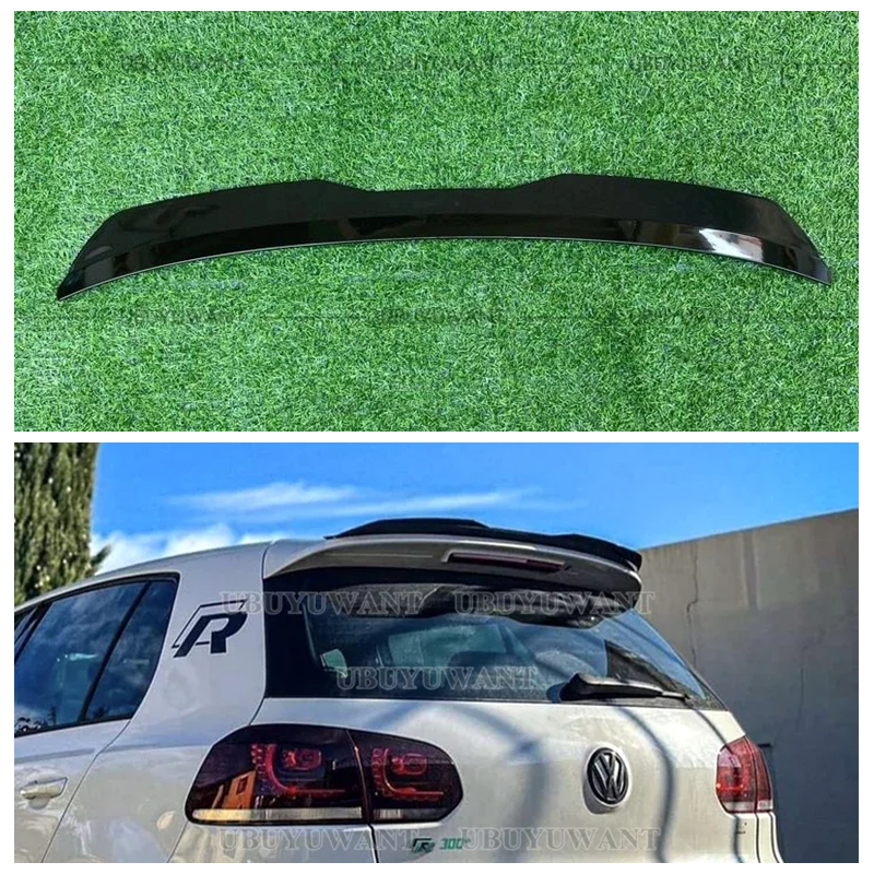 リアウイングフォルクスワーゲンゴルフ 6 Gti R 光沢のある黒の ABS プラスチックルーフスポイラーウイング