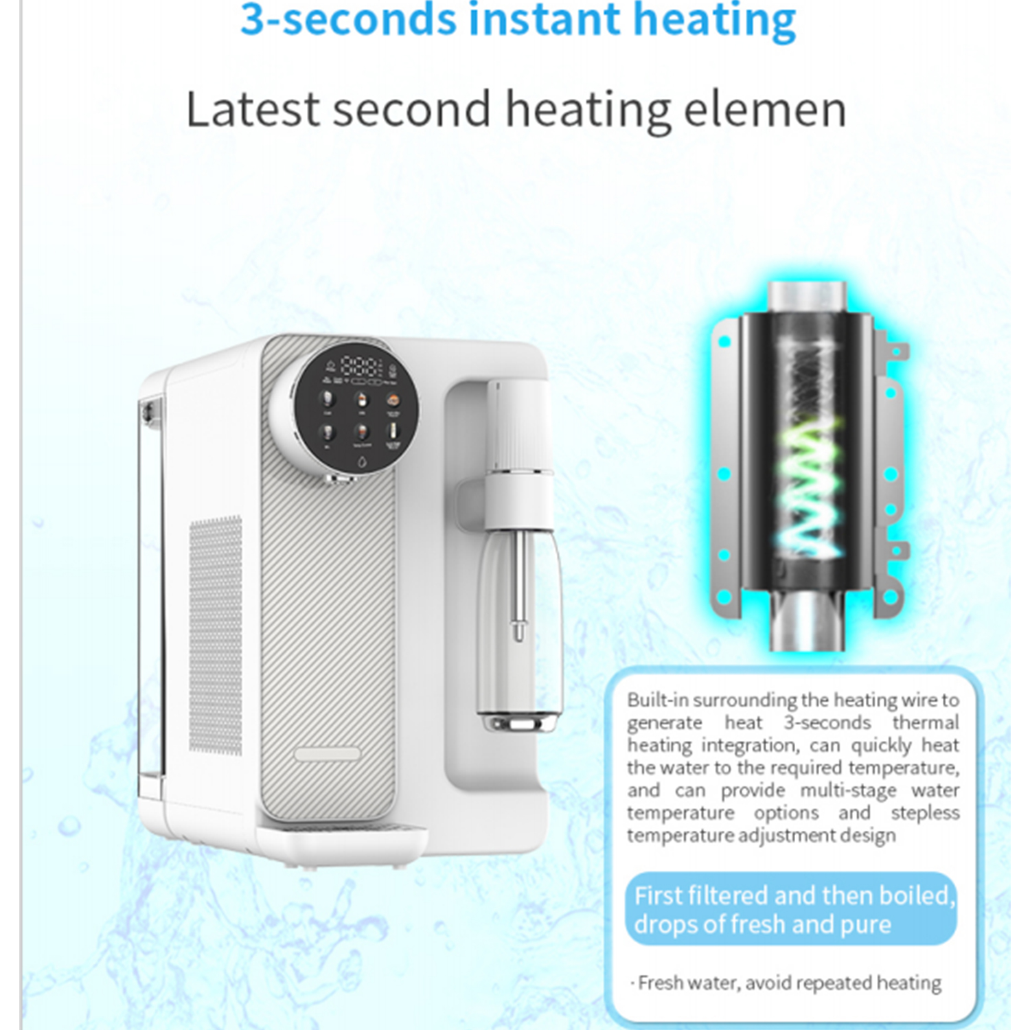 Home Countertop Hot Water Dispenser Soft Drink Co2 Carbonator Soda and Sparkling Water Maker