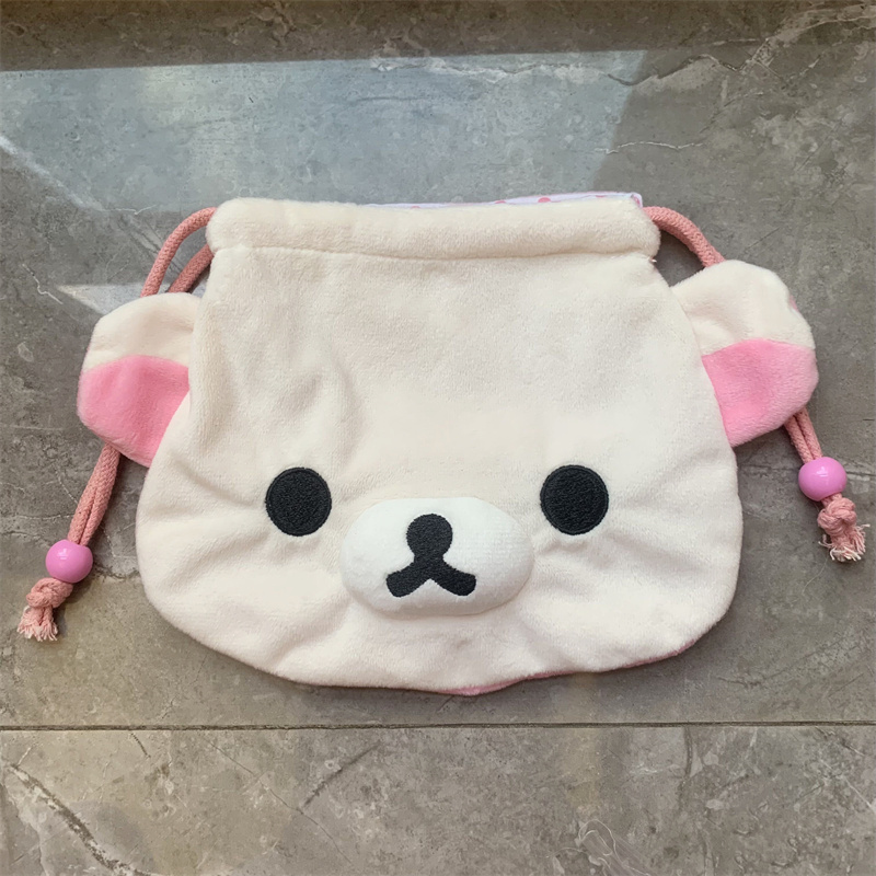リラックマコリラックマぬいぐるみ巾着バッグポーチ漫画アニメクマかわいいかわいい収納オーガナイザーバッグ