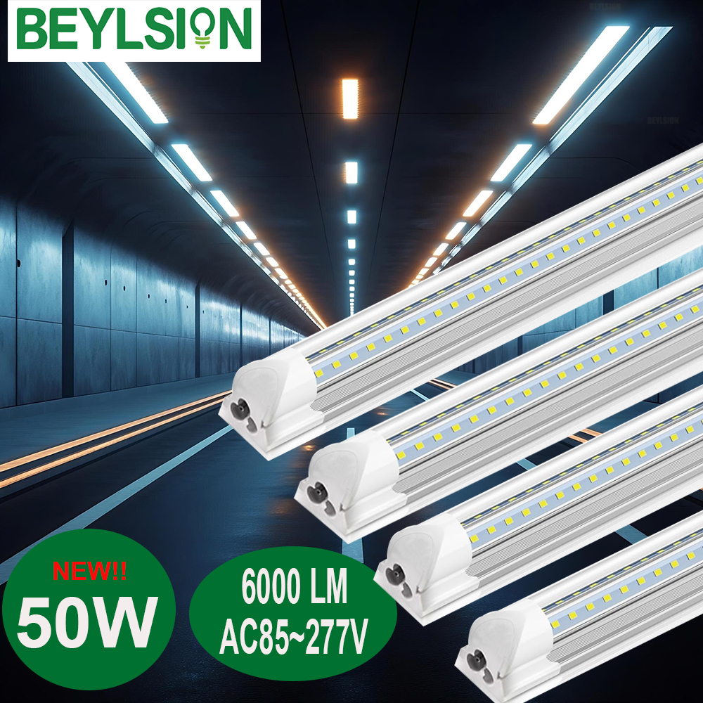 50 ワット 6000LM T8 4ft 120 センチメートル 4000K 6000K LED 蛍光灯 V 字型一体型 LED 直管ランプ AC85-265V 高品質ショップランプ