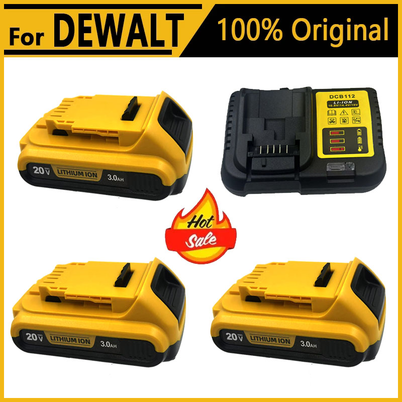3.0Ah for Dewalt original 20V rechargeable tool battery DCB200 DCB201 DCB206 18V 20v 3AH .For Dewalt 18V 20V tool battery