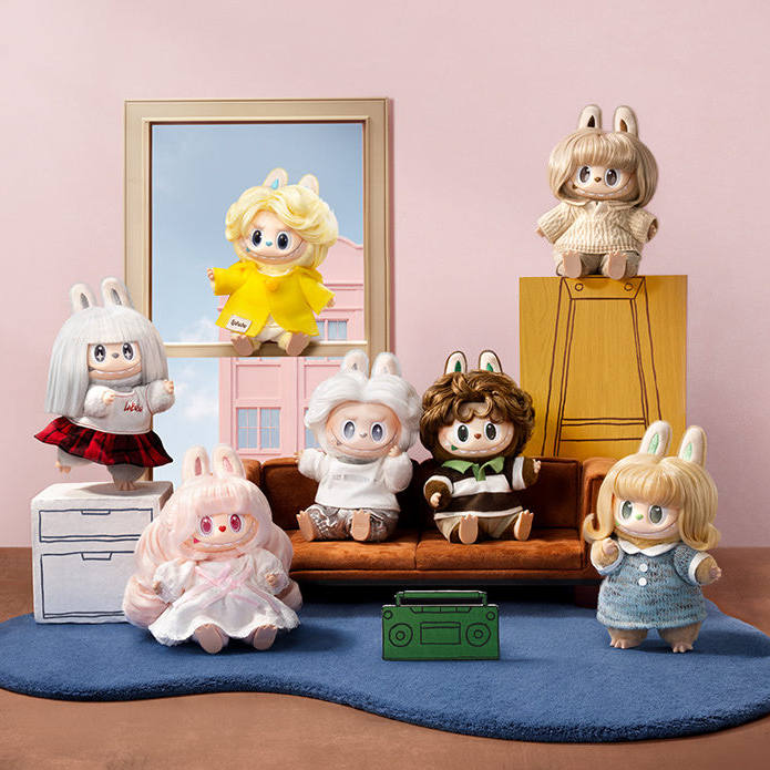 新しい本物の在庫 POP MART Labubu 4.0 モンスターヘアサロンシリーズトレンディなおもちゃフィギュアブラインドボックス装飾ギフト