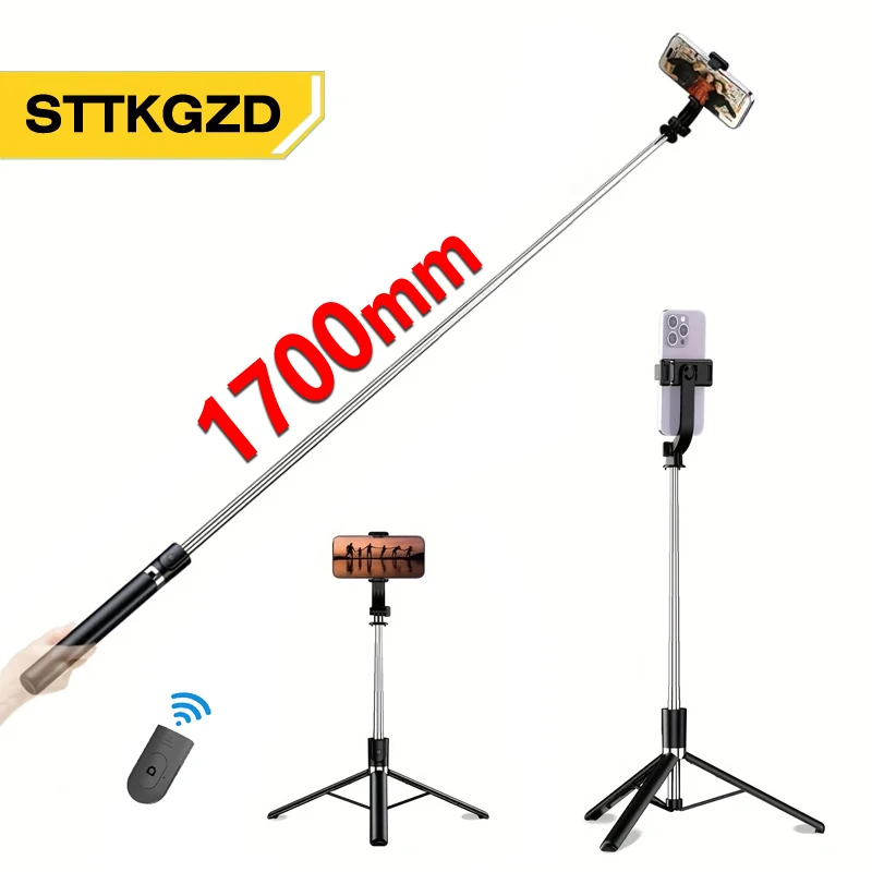 Selfie Stick 1700mm Ultra Long Stretch Portable Phone Holder Bluetooth Remote With Fill light Tripod Stand For Live Broadcas