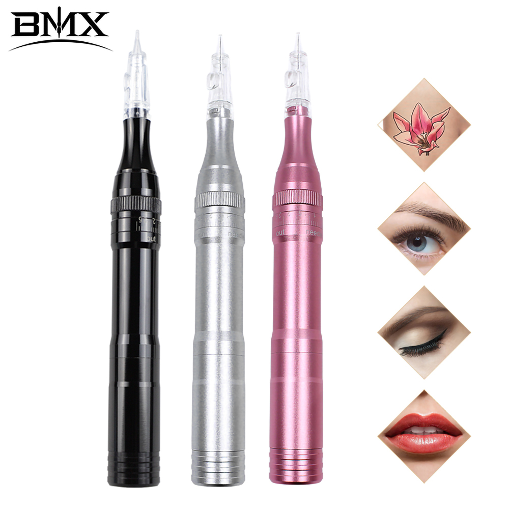 ワイヤレスタトゥーマシン PMU ペンプロフェッショナルアートメイク Microblading 眉毛リップボディアートツールカートリッジ針付き