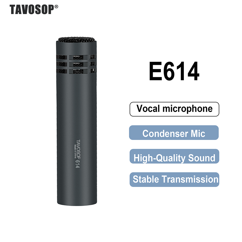 TAVOSOP 高品質 E614 コンデンサー楽器マイク カーディオイド楽器マイク クランプマウント付き 1 個ドラムセット用