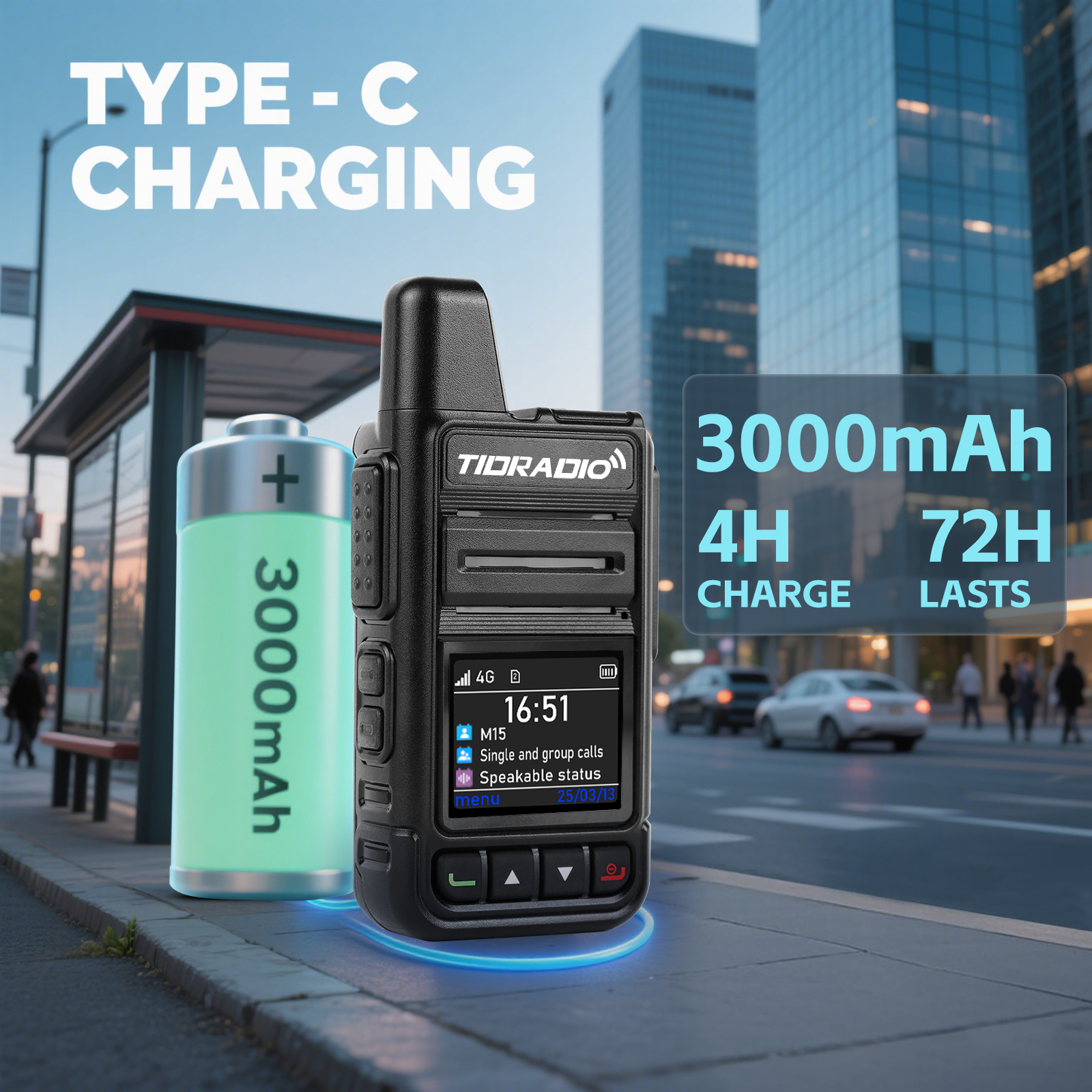TIDRADIO M15 長距離トランシーバー グローバル POC ラジオ 5000KM トランシーバー電話アプリ「Odmaster」フレンド