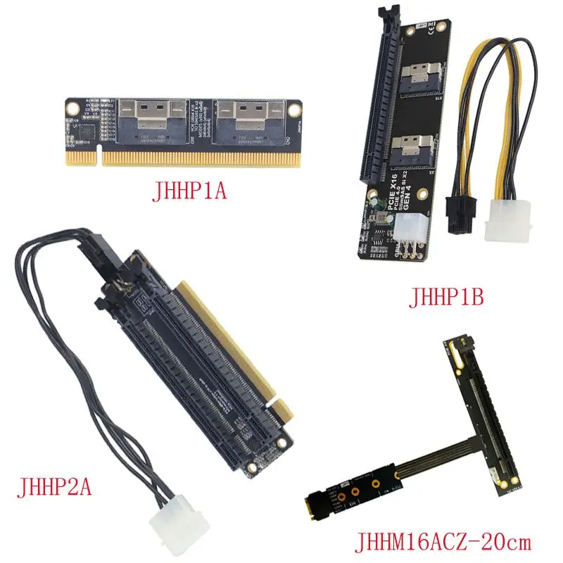 分割カード PCIe 4.0 x16 から 4 ポート拡張カード PCI-E Gen4 X16 から SlimSAS 8i X2 SFF8654 グラフィックカード GPU アダプター (NVMe SSD 用)