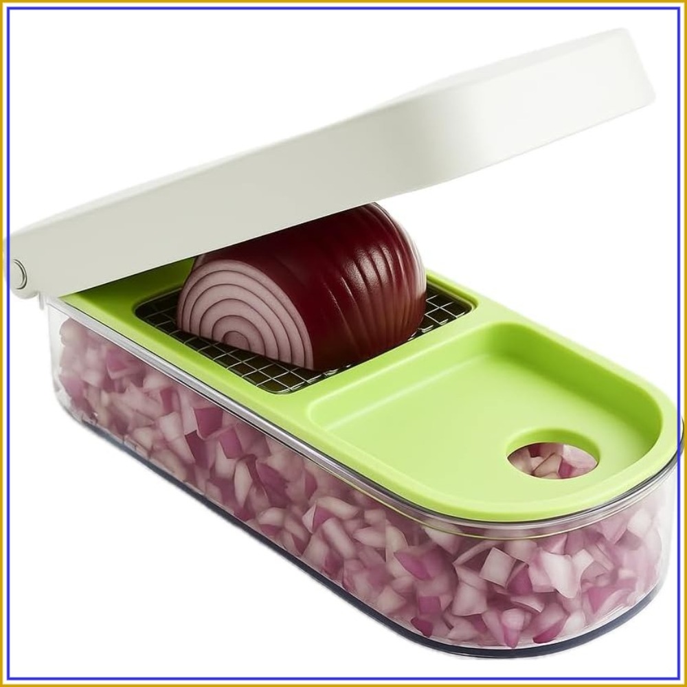 Vidalia Chop Wizard 野菜チョッパー – テレビで紹介されたオリジナル フードダイサー ステンレススチールブレード 2 枚、大型 2 カップコンテナ、クリーニングツール、食器洗い機対応