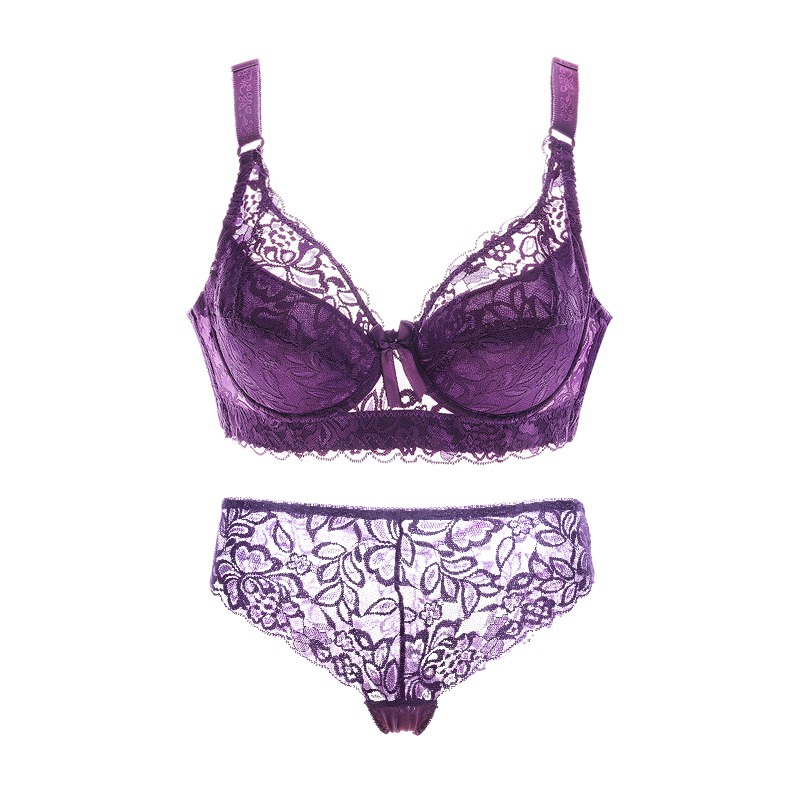 セクシーなレースのブラジャーセットレースパンティ薄いブリーフプラスサイズ 34-46BCD 女性の Bralette Bh プッシュアップブラジャーガールトップ BH ランジェリー下着