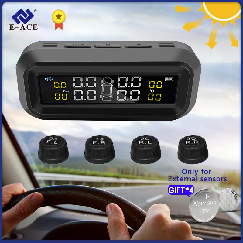 E-ACE スマートカー TPMS 自動監視外部デバイスタイヤ空気圧監視システムセキュリティアラーム USB TMPS タイヤ空気圧センサー