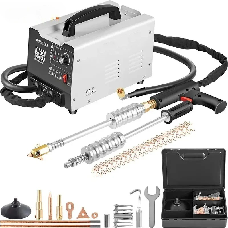 VEVOR 3500A デントプーラースポット溶接機 1.8KW 2 溶接ガンボンネット屋根パネル 3500A デントプーラースポット溶接機 1.8KW 0.6-1.2 ミリメートル溶接