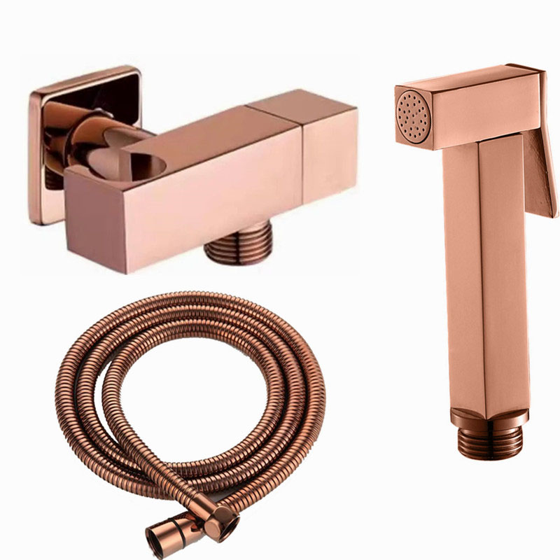 真鍮トイレビデ蛇口光沢のあるローズゴールドビデ噴霧器真鍮浴室シャワーブロー供給スプレーガンノズルシングル冷水タップ