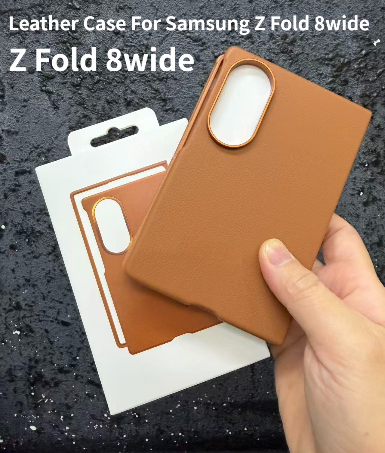 オリジナルレザーケースサムスン Z フォールド 8wide スリム耐衝撃バックカバーバンパーギャラクシー Z Fold8wide 革携帯電話彼女