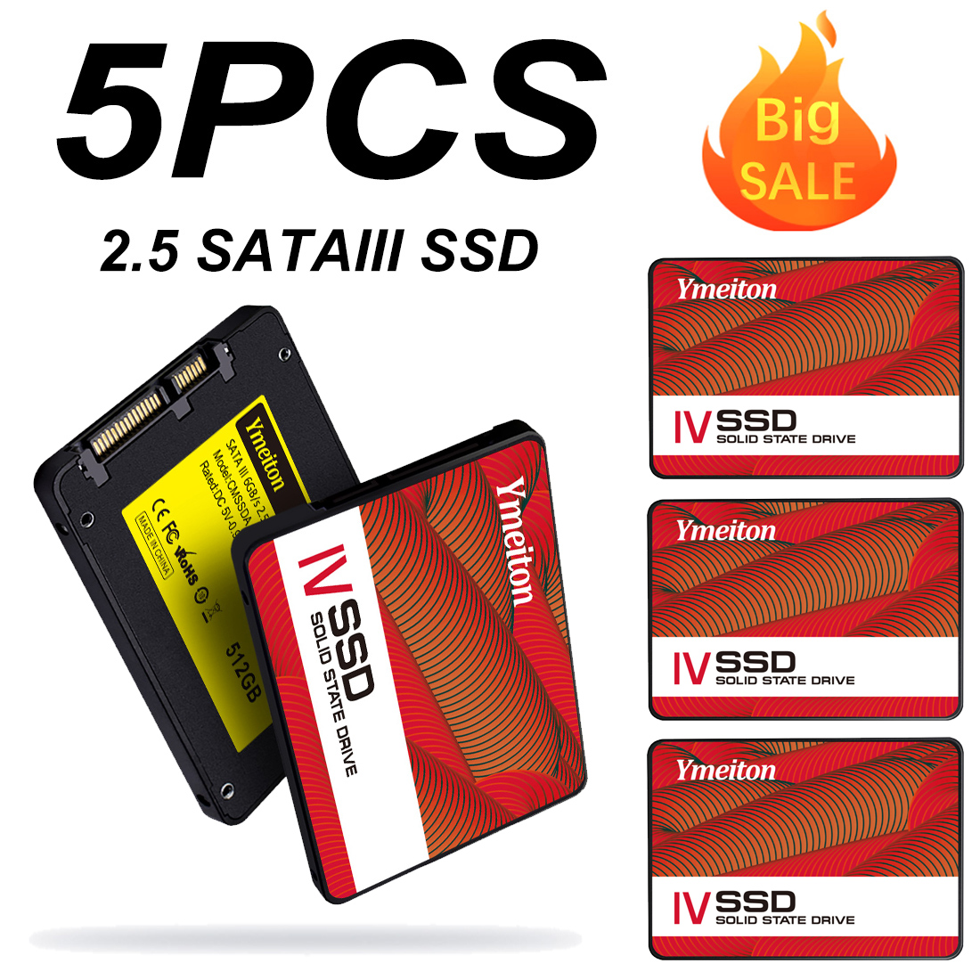 卸売 5 ピース SSD ソリッド ステート ドライブ 120 ギガバイト 128 ギガバイト 240 ギガバイト SSD SATA SATA3 2.5 インチ内部 256 ギガバイト 512 ギガバイト 1 テラバイトラップトップデスクトップ PC ロット