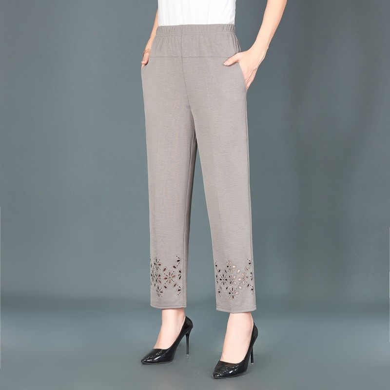 Summer Womens cropped pants  For Women Hollow Out Pantalon Femme High Waist Black Short Trousers Casual Baggy Pants