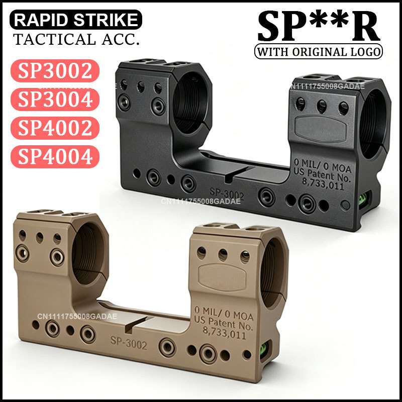 Sp**r SP-3002/SP-3004/SP-4002/SP-4004 タクティクルライフルスコープ リングマウント 0 MIL/MOA チルト 1.50インチ/1.93インチ 高さ 30/34mm チューブ ピカティニー用