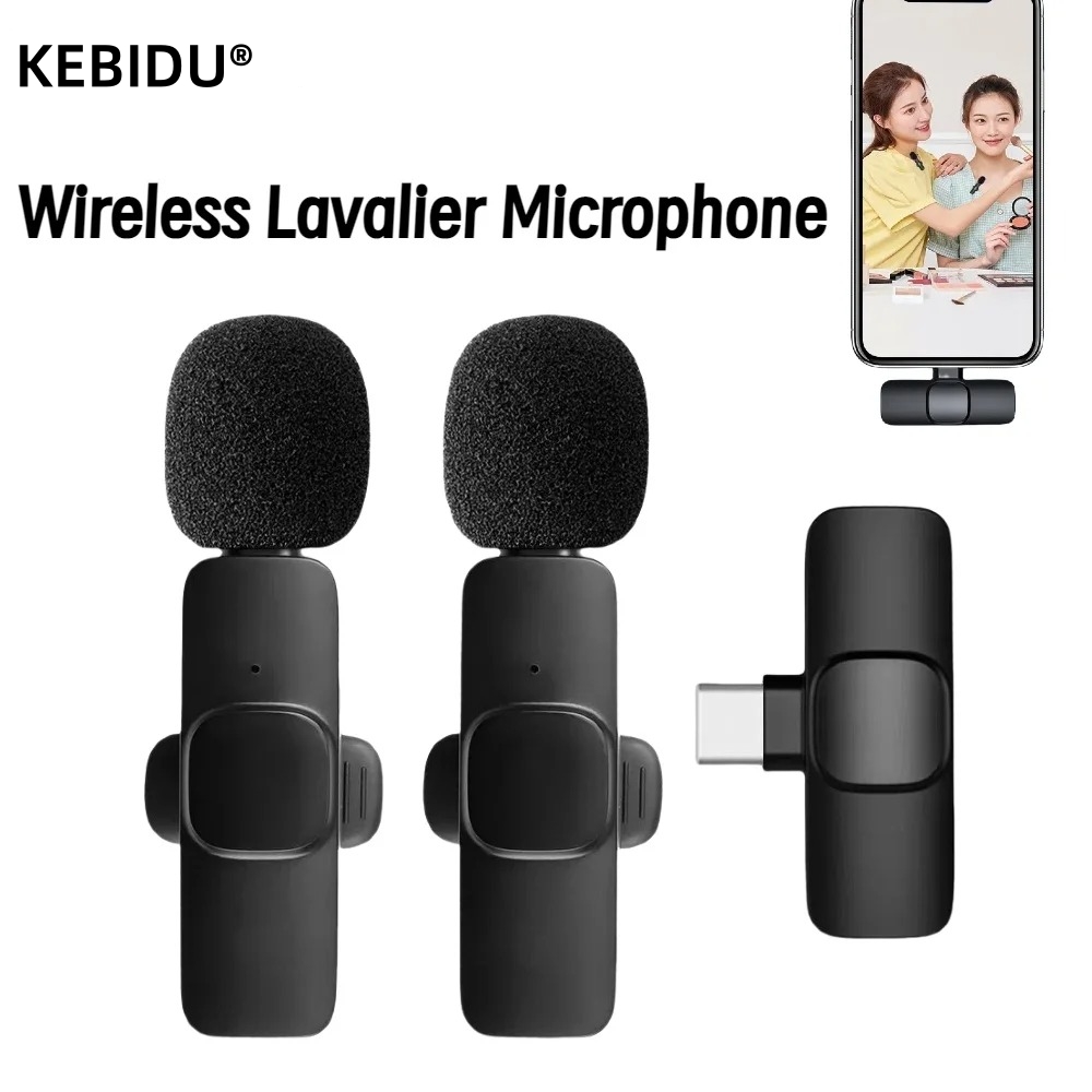 2.4G ワイヤレスラベリアマイク ノイズキャンセリング オーディオビデオ録画 iPhone/iPad/Android/Xiaomi/Samsung ライブゲームマイク用