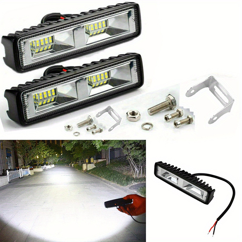 オートバイのヘッドライトワークライト LED 車のデイタイムランニングライト 48 ワット直線 16LED ラングラーポールライトスポットライト