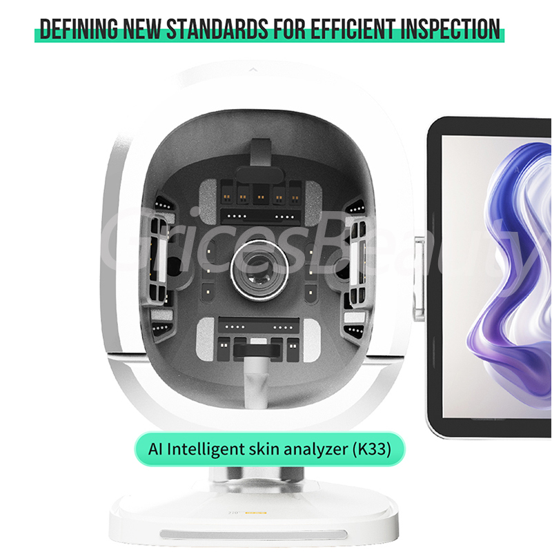 K33 プロフェッショナルフェイシャルエステ機器 3 カメラ 15.6 インチスクリーン 3D スキンアナライザー AI 美容顔の皮膚スキャナースパ