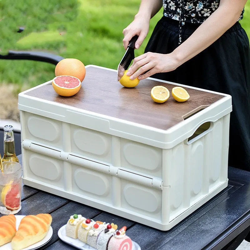 屋外テーブルキャンプ折りたたみ 30L 収納ボックスグローブボックスキャンプピクニック食品収納ボックス車ポータブル