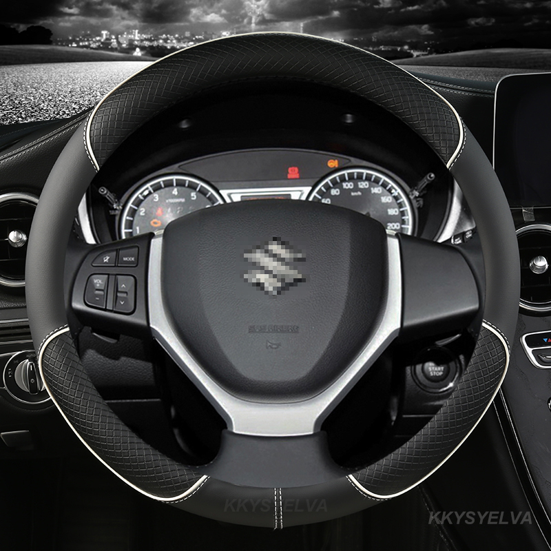 車のステアリングホイールカバー 38 センチメートル 15 "スズキ Alivio/Ciaz Baleno Celerio ジムニー SX4 S-Cross Grand Vitara エリオ キザシ リアナ用