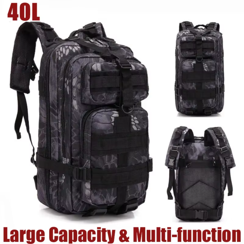 40L 戦術的なバックパック男性 Hking 屋外サバイバルバッグ 3 P 登山狩猟バックパック釣りハイキングナイロン戦術的なバックパック