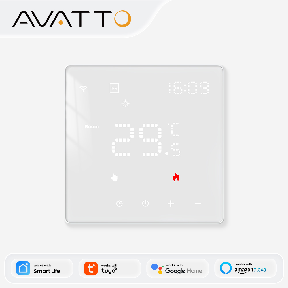 AVATTO Tuya WiFi サーモスタット、スマート電気床暖房水/ガスボイラー温度コントローラーサポート Alexa、Google ホーム、アリス